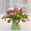 Real Touch Faux Tulip Arrangement In Glass Vase-1225686812