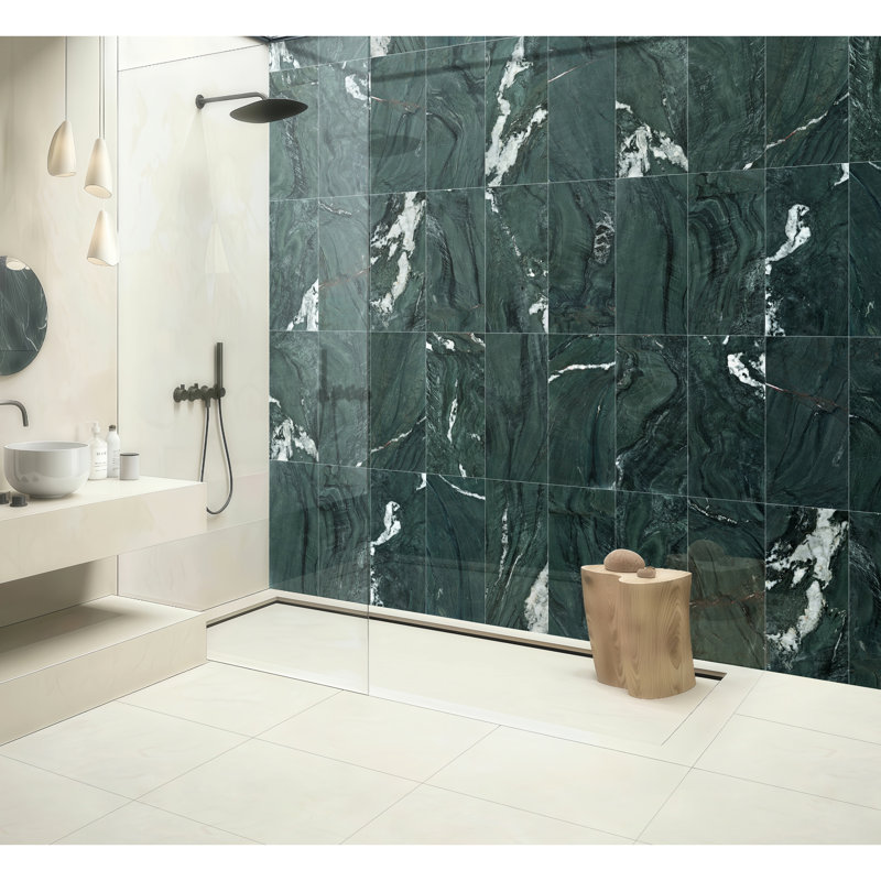 Carreaux de marbre de 24 po x 12 po en diamant véritable pour le mur et le plancher de la salle de bain., Vert