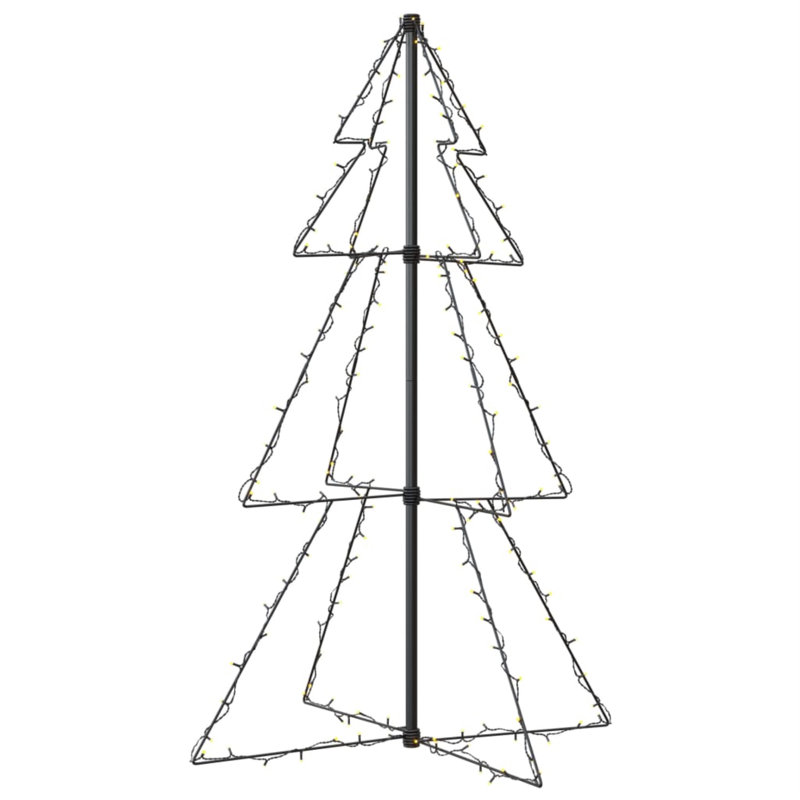 Christmas Cone Tree Artificial Xmas Tree with LEDs Christmas Lighting, Yellow, 4'