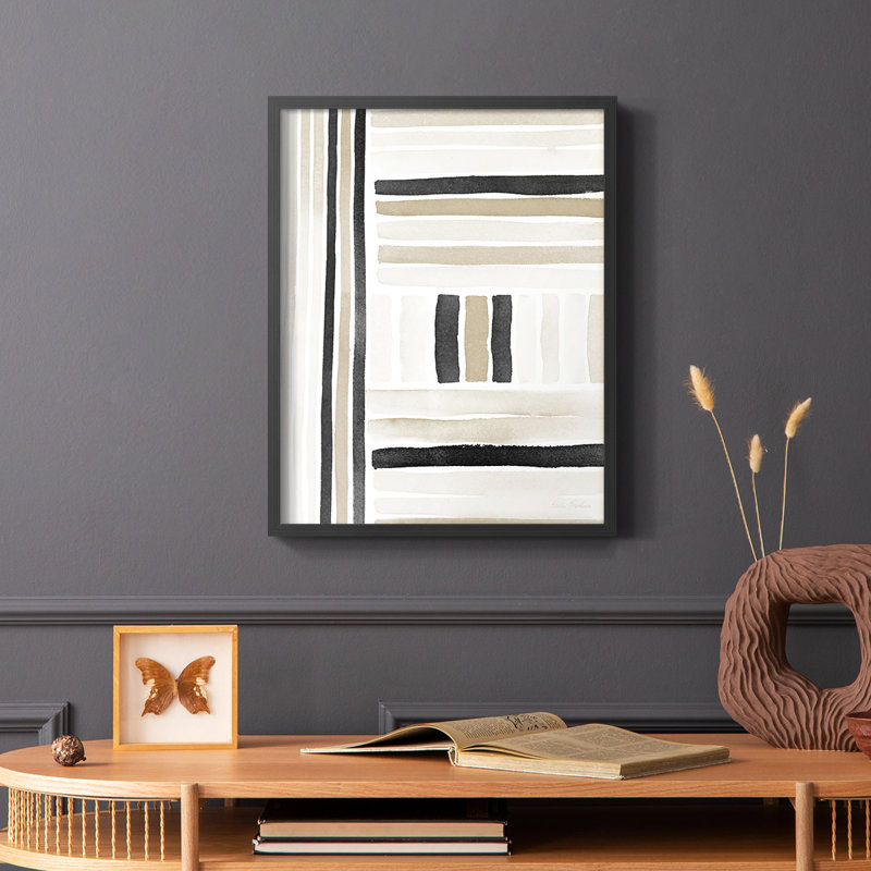 «Neutral Lines II», reproduction encadrée - bois massif, H 28 po x l 22 po, Noir