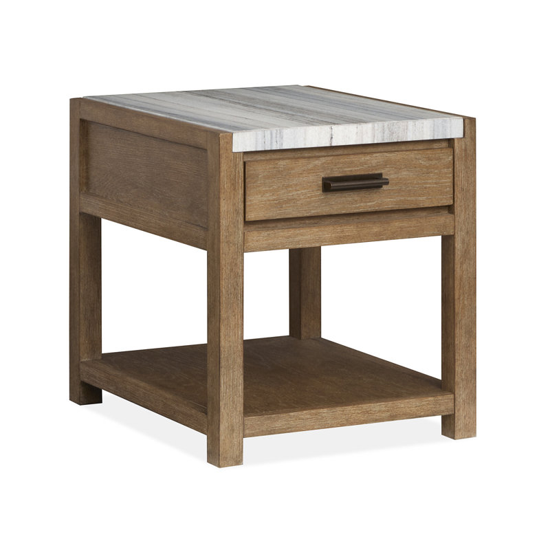 Wilmot Rectangular End Table, Brown