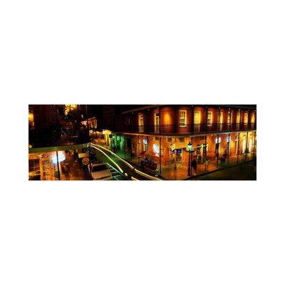 Bourbon Street New Orleans LA - Wrapped Canvas Panoramic Print