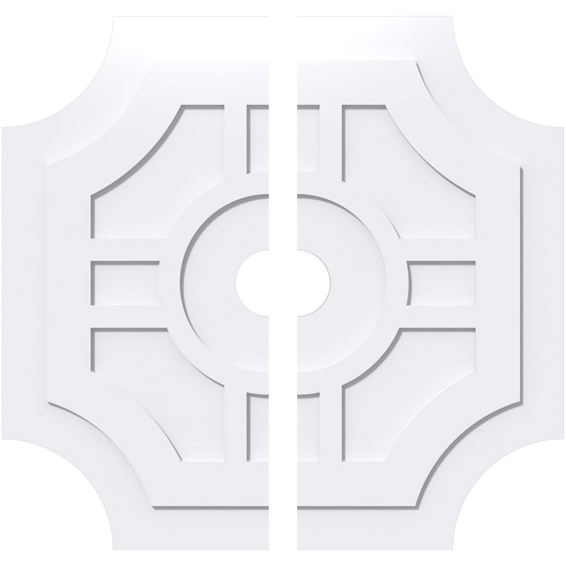 Médaillon de plafond contemporain en PVC de qualité architecturale 38 po x P 13 1/4 po x P 1 po Knox
