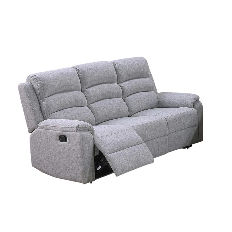 Canapé inclinable manuel Sonia, toile de jute capitonnée blanc os, 74 po