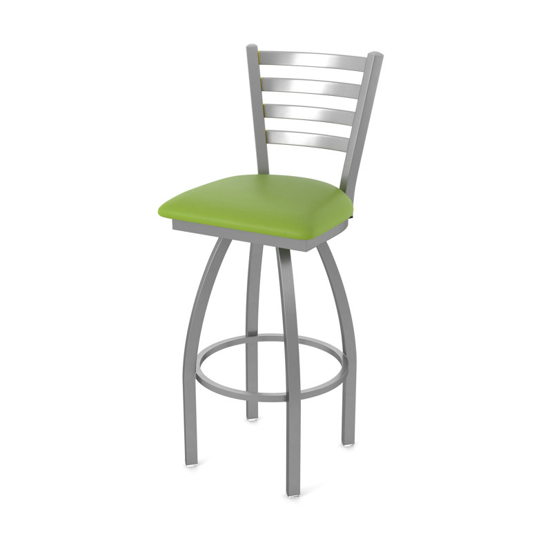 Jackie Swivel Stool, Stainless, Vinyl-Canter Kiwi Green, Bar Stool (30" Seat Height)
