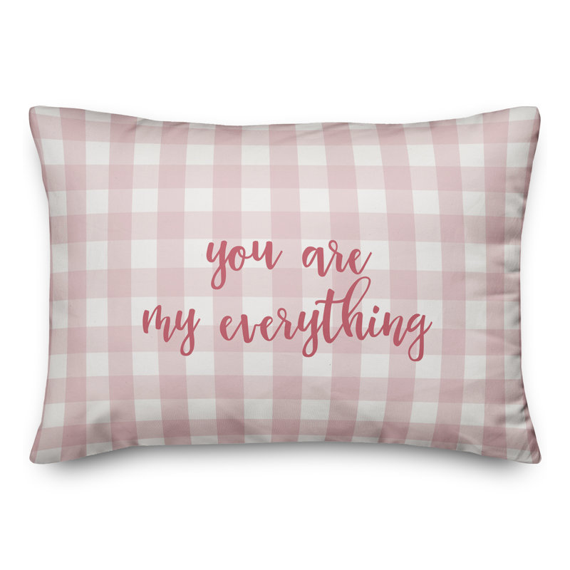 Plaid Throw Pillow, Pink