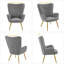 Boucle Accent Chair, Upholstered Armchair with Footstool-376201858