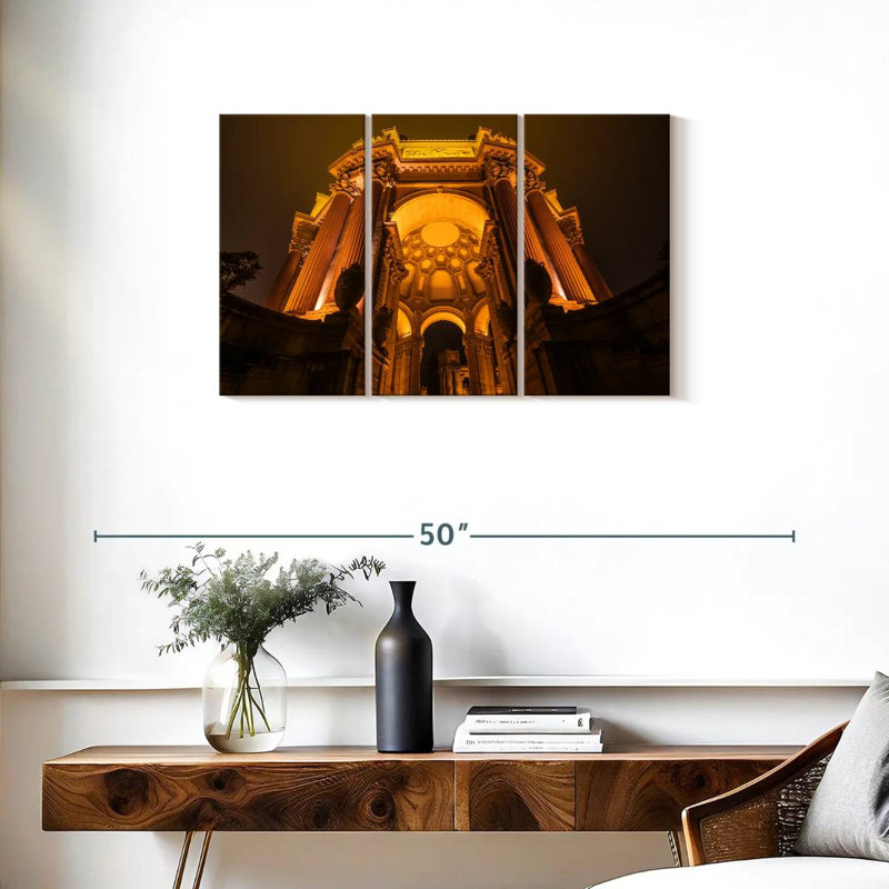 Palais des beaux-arts la nuit, H 20 po x l 33 po