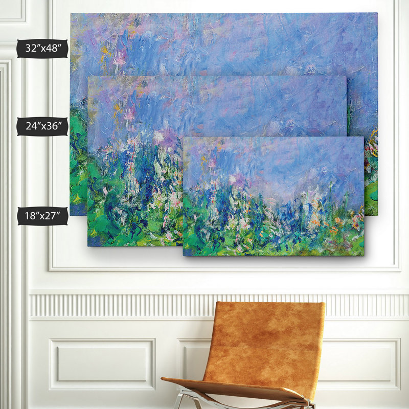 «Lavender Fields Gallery» par Claude Monet, reproduction de peinture acrylique, H 32 po x l 48 po x P 1,5 po, Toile tendue