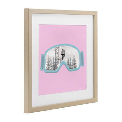 Winter Slopes Goggles Framed Print Under Glass, design by Ashley Singleton