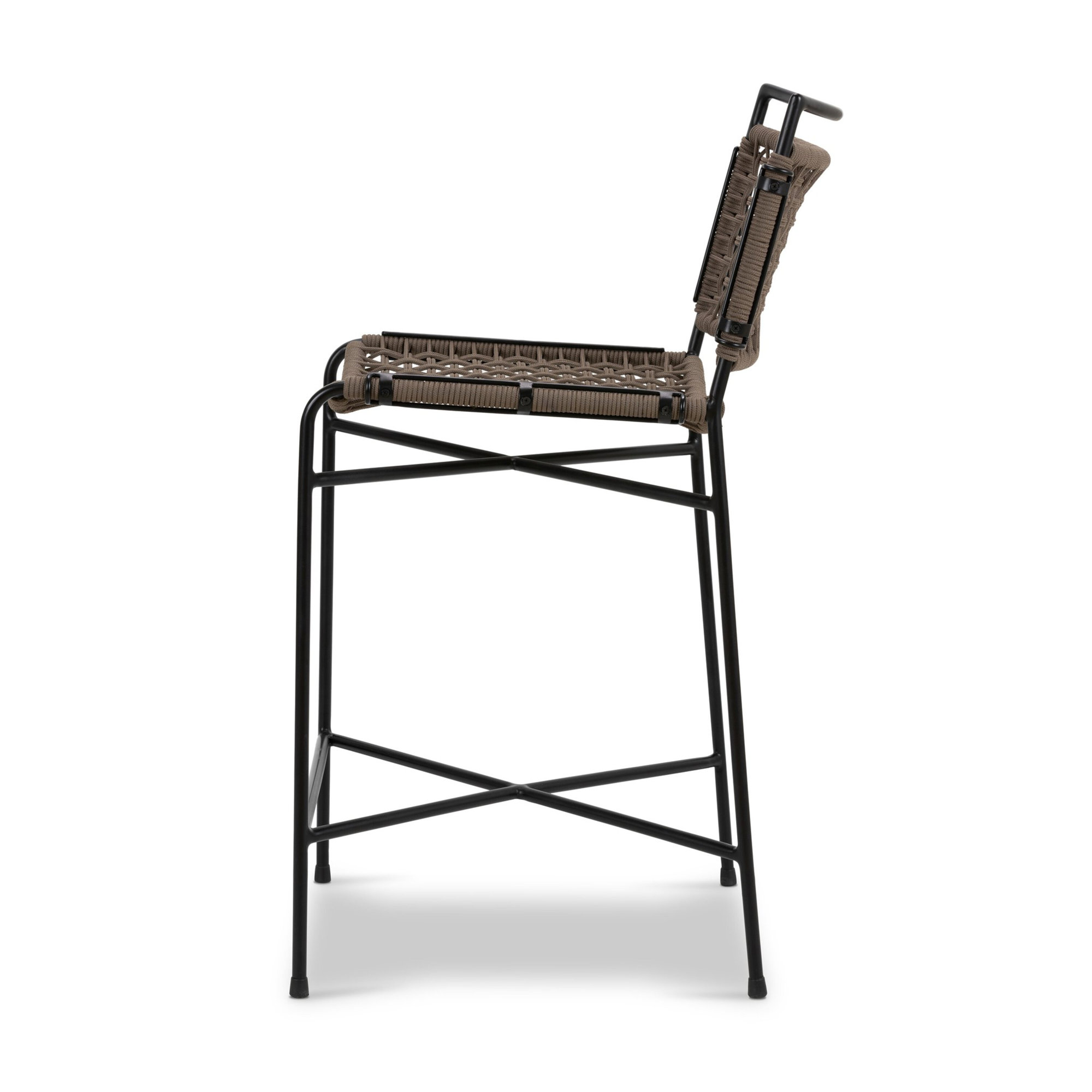 Henn Outdoor Bar Stool, 27.28" H, Earth Rope