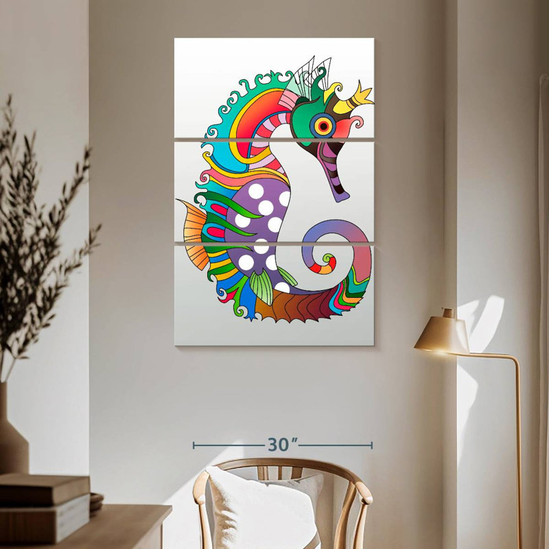 Hippocampe coloré, H 65 po x l 42 po
