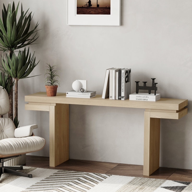 Console Minimalist avec placage en bois véritable