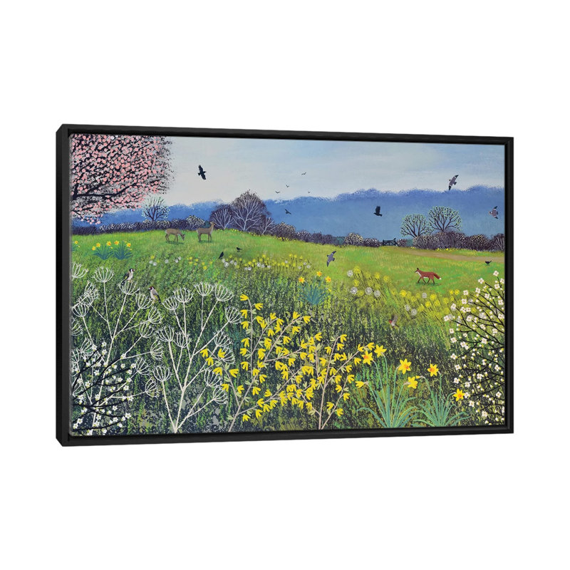 « Spring Hope » par Jo Grundy, reproduction d’art, Pas de tapis, H 18 po x l 26 po x P 1,5 po, Toile avec cadre noir