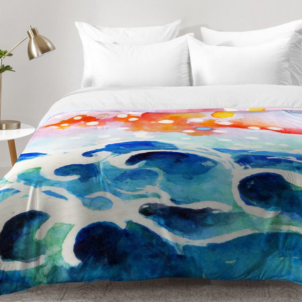 Ginette Fine Art Modern & Contemporary Polyester Abstract Comforter, King Comforter + 2 King Shams