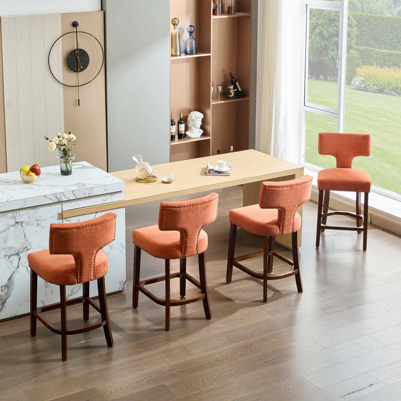 Ensemble de 2 tabourets de bar à hauteur de comptoir Mid Century Modern