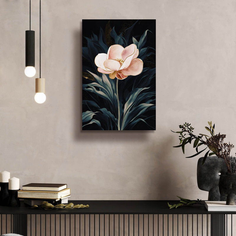 «Flower In The Dark» par Andreas Magnusson, art mural en verre acrylique, H 24 po x l 16 po x P 0,2 po