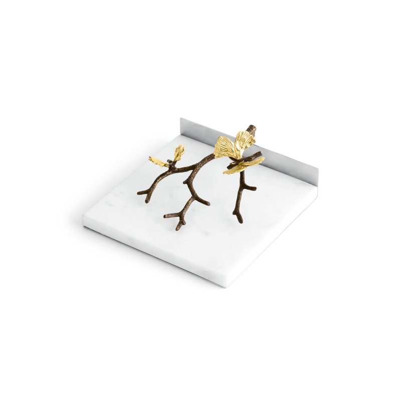 Butterfly Ginkgo Napkin Holder in Gold/Black/White