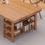 Bureau rectangulaire brun en bois massif-199818004
