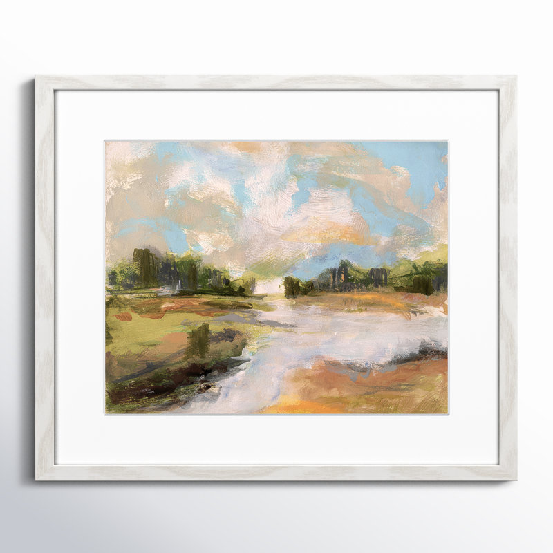 «Cheverny North Pond» par Susan Jill, reproduction d'art sur papier encadrée, H 16 po x l 19 po x P 0,75 po