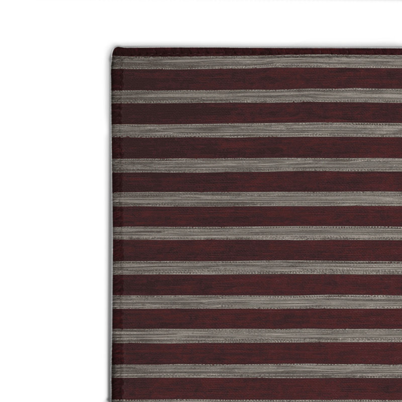 Tapis intérieur / extérieur brun HorizontalStripes, Rectangulaire 2 pi x 3 pi