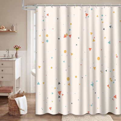 Rideau de douche abstrait avec 12 crochets