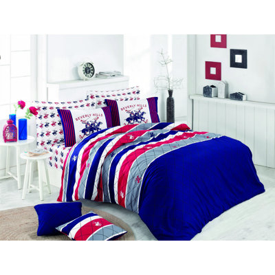 Striped Duvet Cover Set with Pillowcases Included