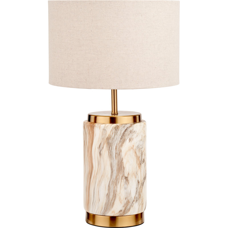 Bellamee Ceramic Table Lamp, Beige, Cream