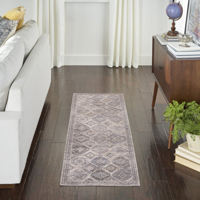 Tapis de couloir lavable 8 pi Ivory And Tan