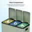 Stainless Steel 45 Litre Step On Multi-Compartments Trash & Recycling Bin-117228543