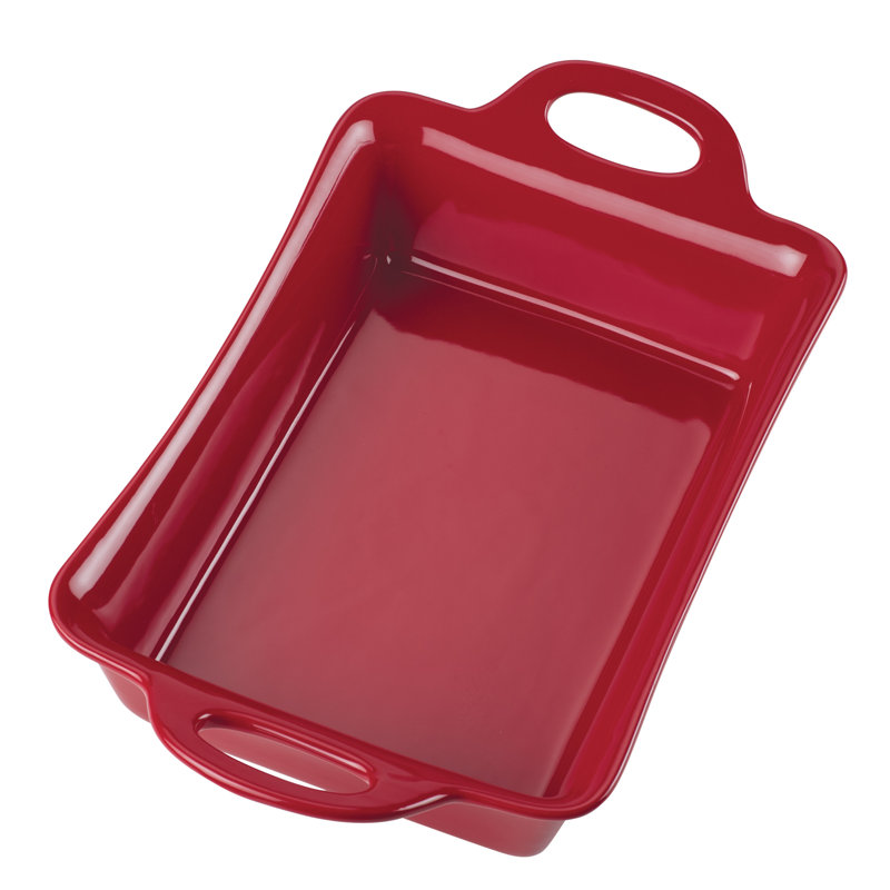 Rachael Ray Ceramics Rectangular Baker, 9 Inch x 13 Inch, Red