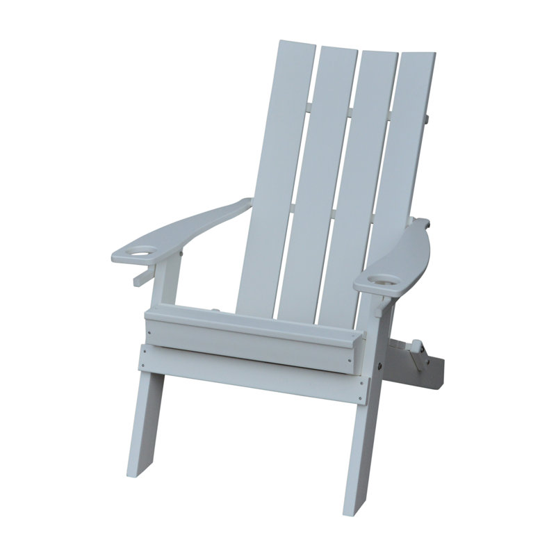 Koenig Foldable Outdoor Adirondack Chair, White