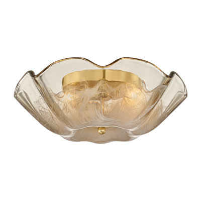 Leona 16" 3-Light Piastre Glass Flush Mount