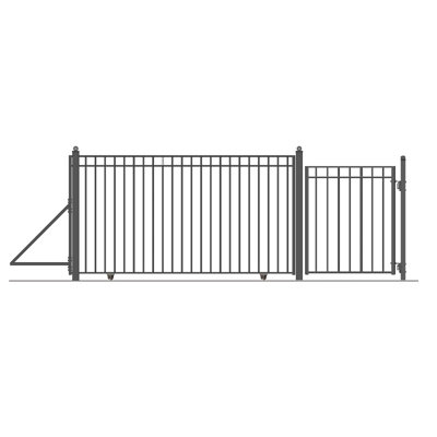 Porte d'entrée simple en métal avec barrière pour piétons Madrid