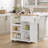 31.5*35.2*15.7 Kitchen Island Kitchen Cart With Three Shelves, One Drawer And One Cabinet, With Universal Pulleys, Equipped With Towel Rack And Side Hooks