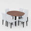 Ensemble de table de salle à manger extensible de 42 à 54 po avec chaises rembourrées confortables-115988750-115748087