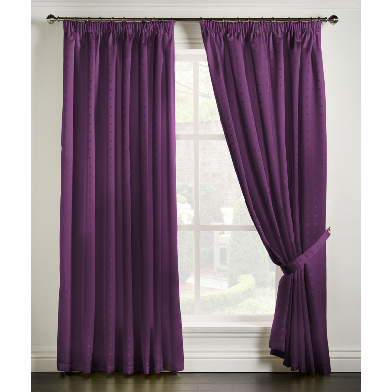 Norush Madison Pencil Pleat Curtains, Purple, 229cm Width x 274cm Drop