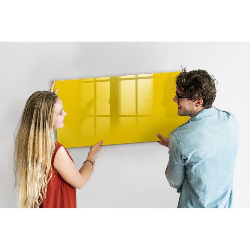Magnetic Glass Dry Erase Board, Yellow