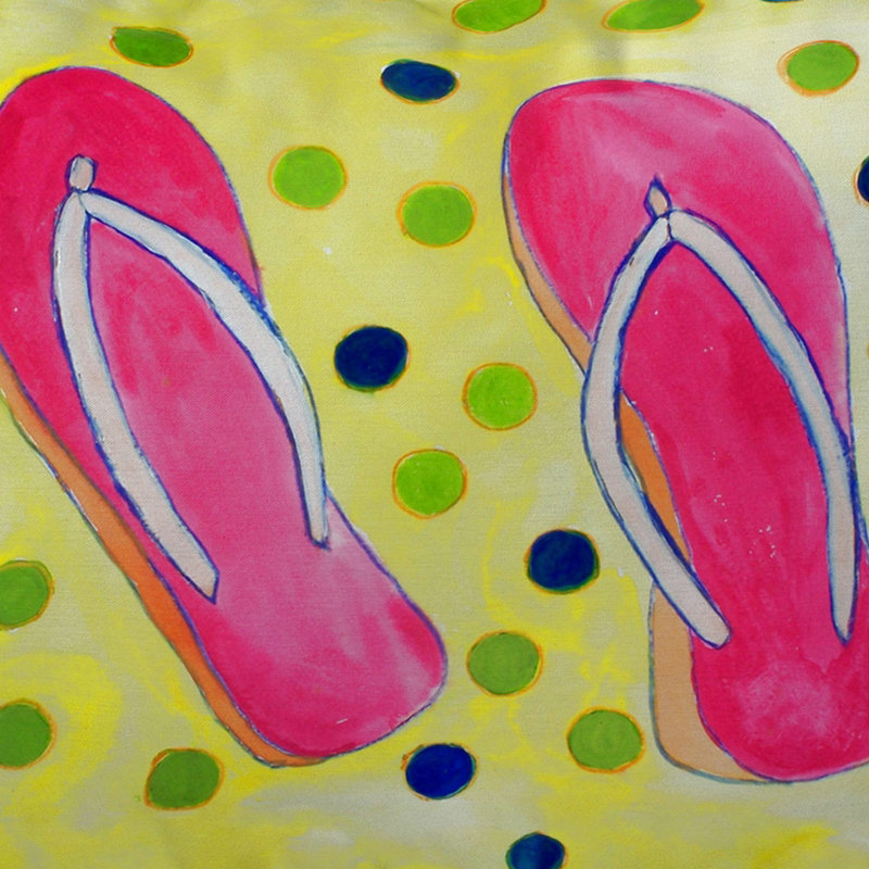 Coussin lombaire intérieur / extérieur Flip Flops, 16 po x 20 po