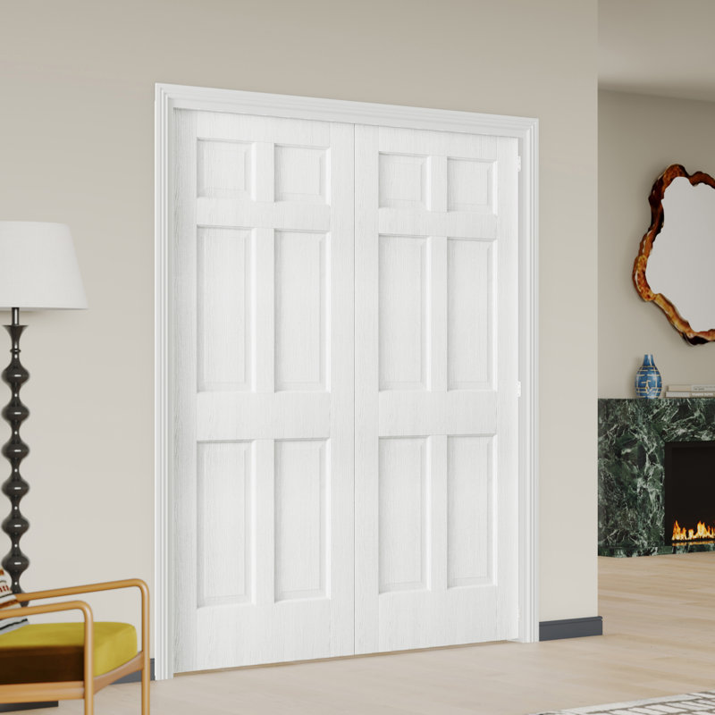 Portes intérieures intérieures - Porte de garde-manger en panneau de fibres à densité moyenne à 3 panneaux avec cadre de porte et ensemble de quincaillerie (assemblage requis)