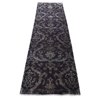 Tapis de couloir en soie de style nouvel âge unique 2 pi 5 po x 9 pi 8 po Traian
