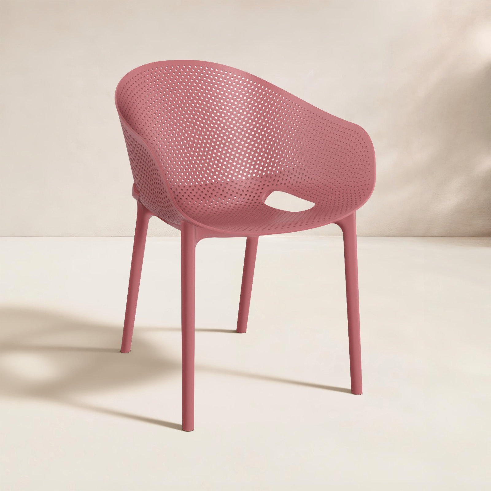 Farrah Stackable Patio Armchair, Marsala