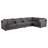 Black 5-Piece Modular Sectional Sofa