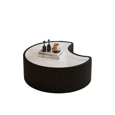 Light Sintered stone Top Stylish Irregular Shape Leather Coffee modern Sofa Table for Living Room