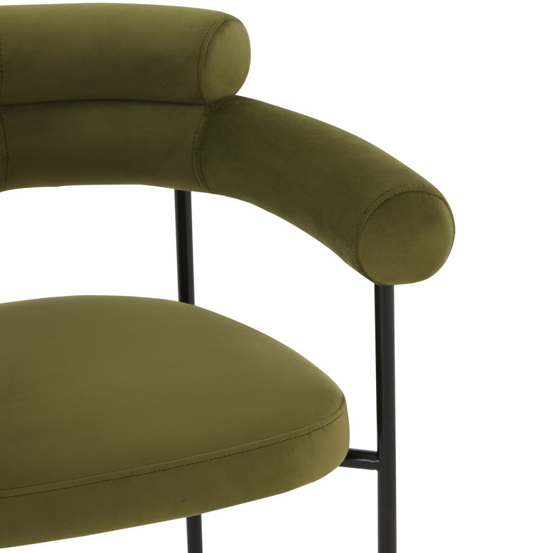 Chaise de salle à manger Bellport, Velours vert olive