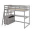 Lit mezzanine simple avec bureau et tablettes-980139249