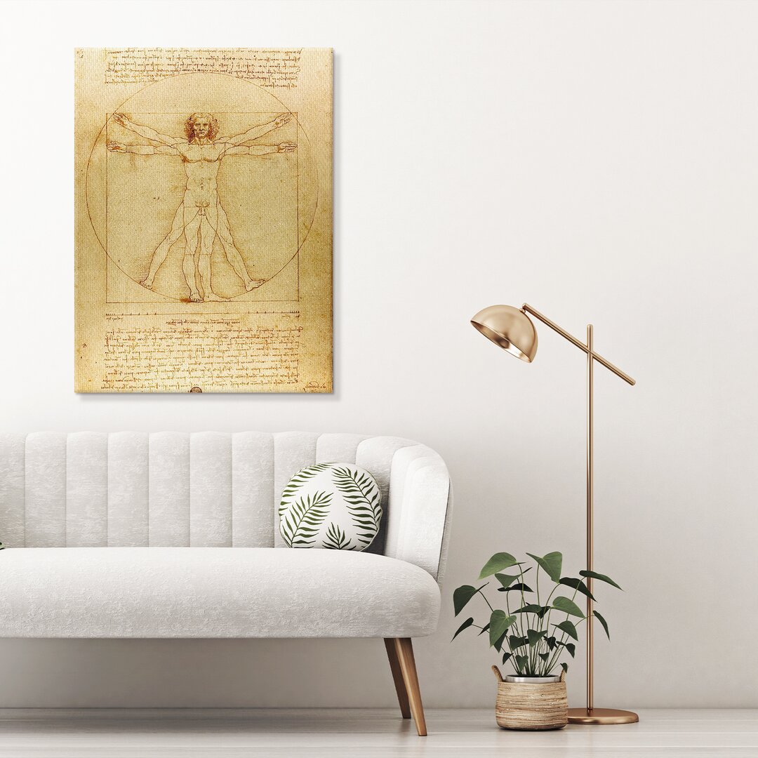 Leinwandbild Vitruvian Man von Leonardo Da Vinci