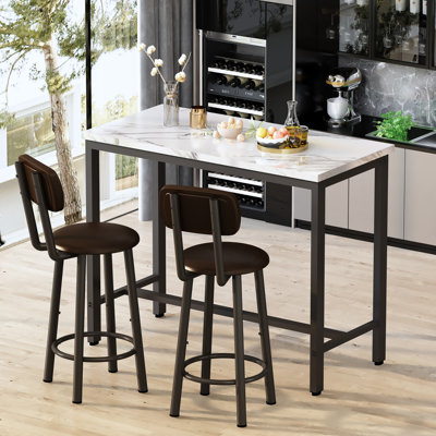 Trexton Rectangular 39.37" L x 15.75" W Dining Table Set of 3