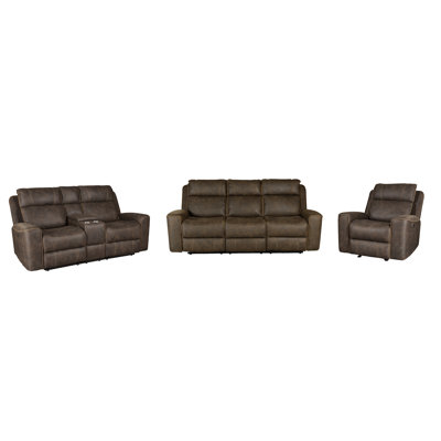 Boletice Chocolate Manual 3 Piece Reclining Set