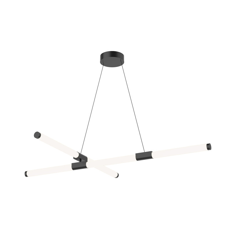 Lustre linéaire moderne à 2 lumières Akari, Noir